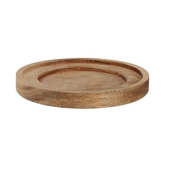 Theekopjes Daryana set van 2 in porselein met acaciahouten onderzetter