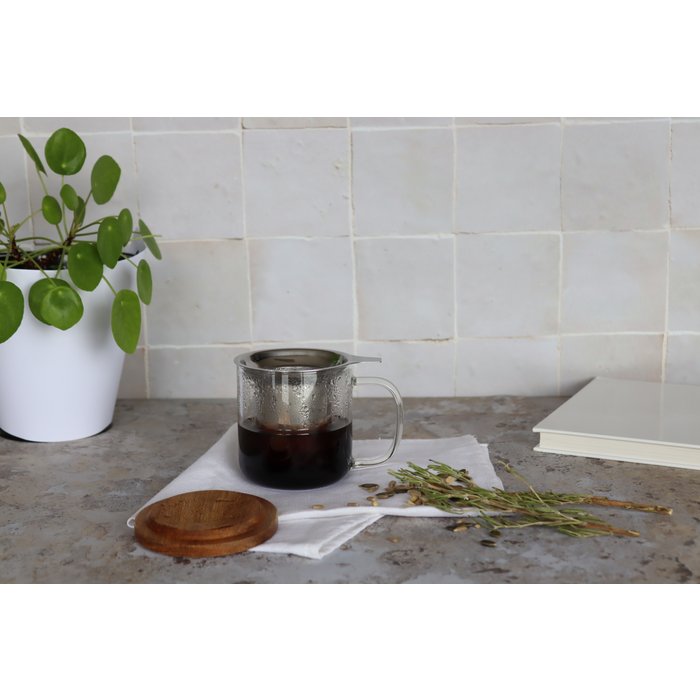 Nasrin glazen theebeker met zeef