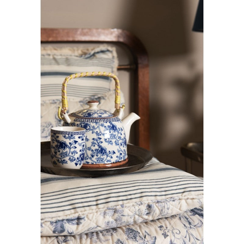 Theepot Cyrina met filter blauw